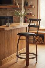 Wine Barrel Stool Chocolate W/ Back 169C