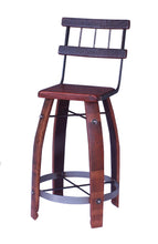 Wine Barrel Stool W/ Back 169W