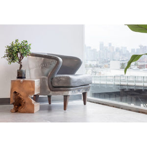 Natural Teak Wood End Table