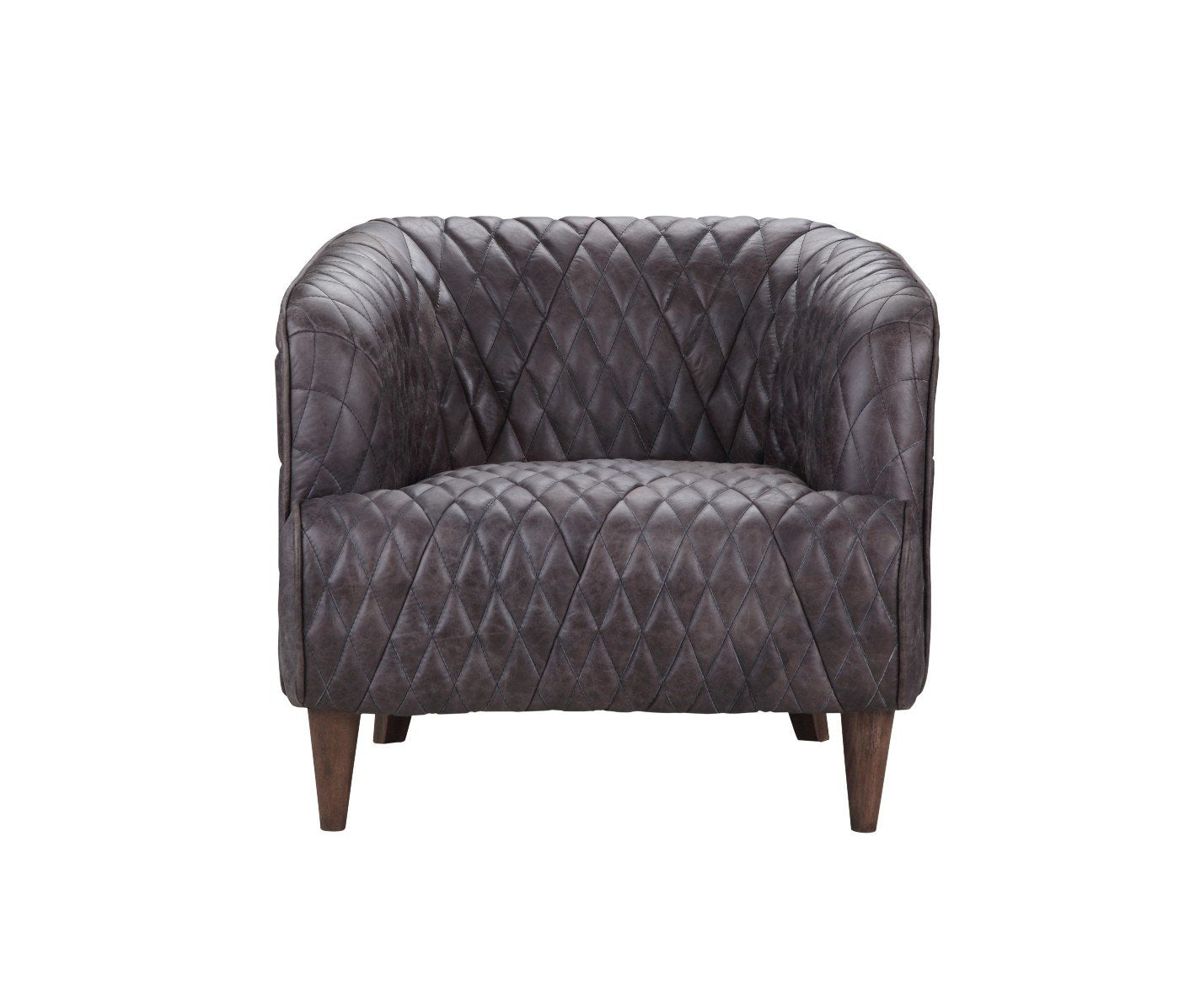 Magdelan Tufted Leather Arm Chair Antique Ebony