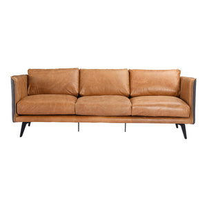 MESSINA LEATHER SOFA COGNAC