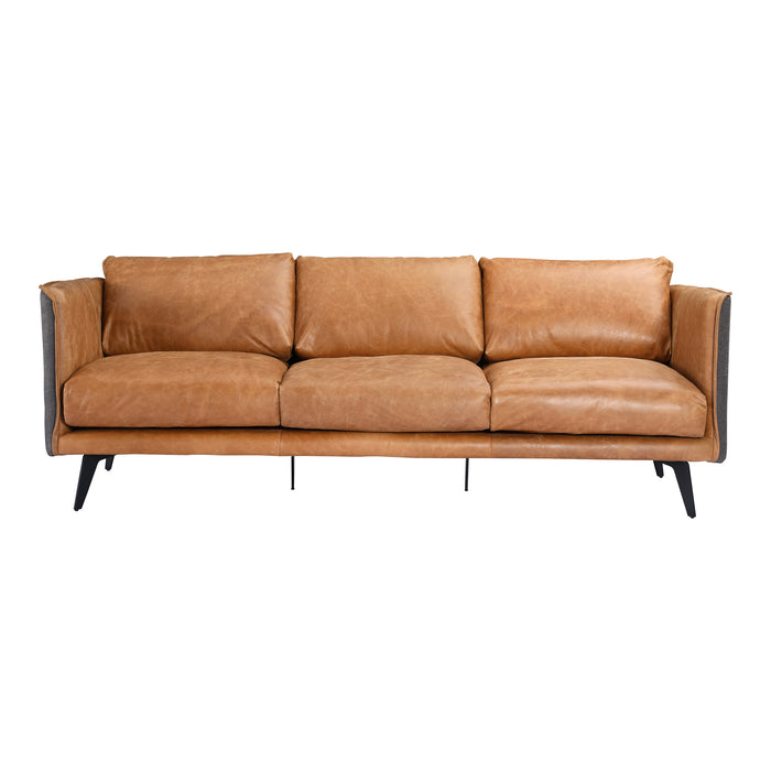 MESSINA LEATHER SOFA COGNAC