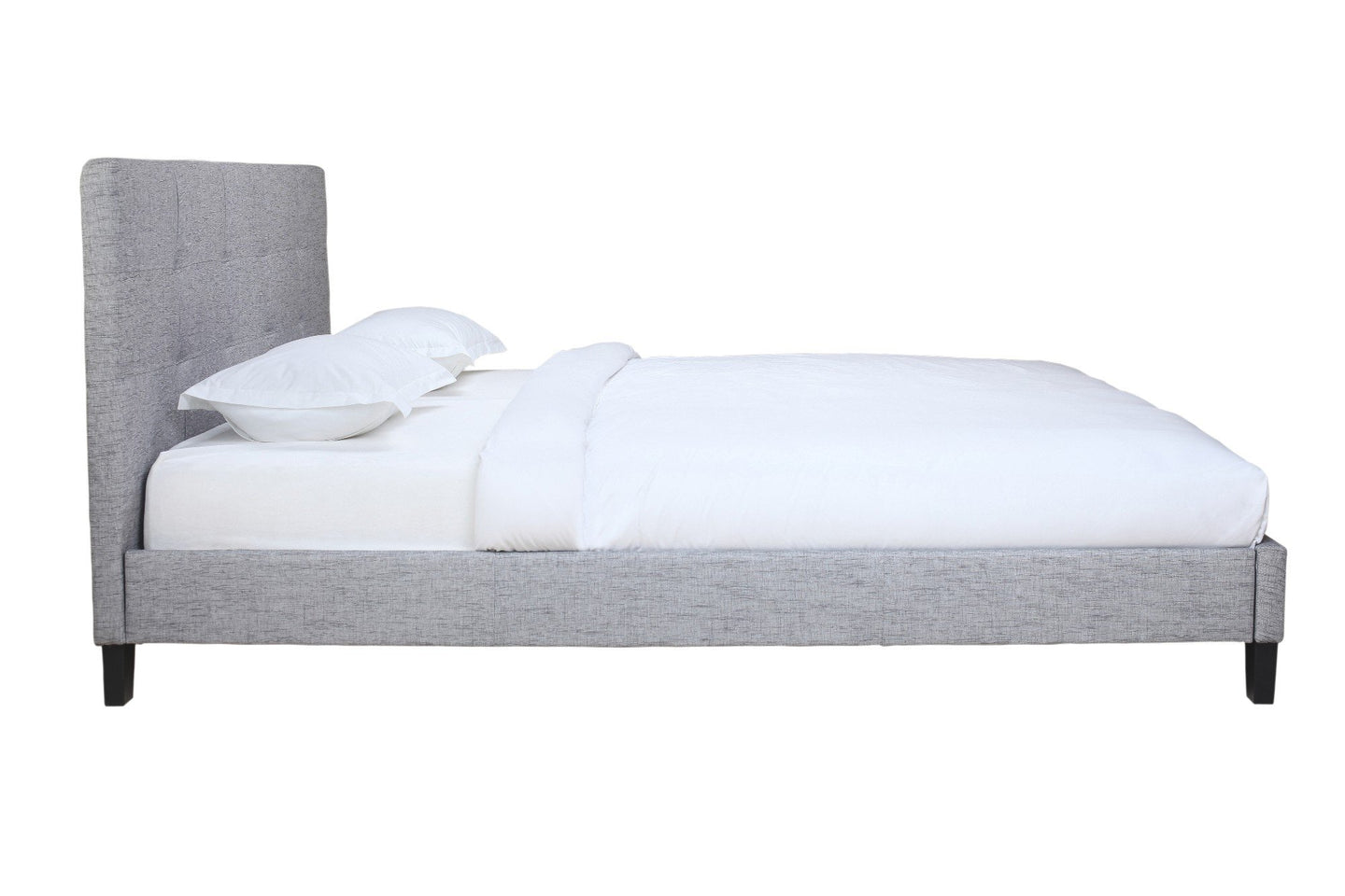 Eliza Queen Bed Light Grey Fabric