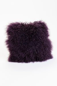 Lamb Fur Pillow Purple