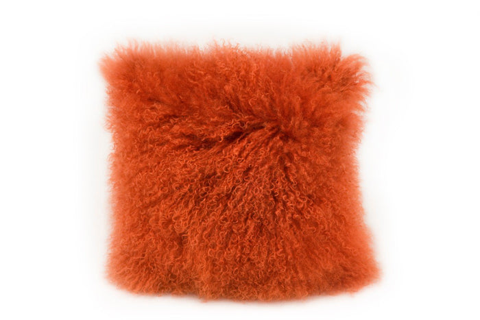 Lamb Fur Pillow Orange