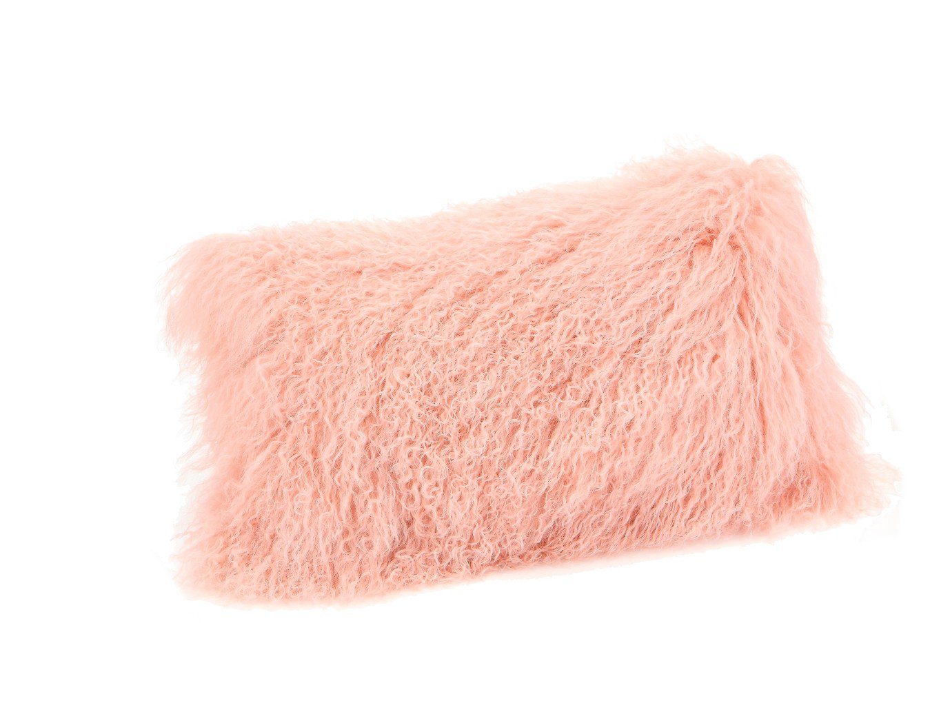Lamb Fur Pillow Rect. Pink