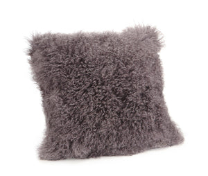 Lamb Fur Pillow Large Grey
