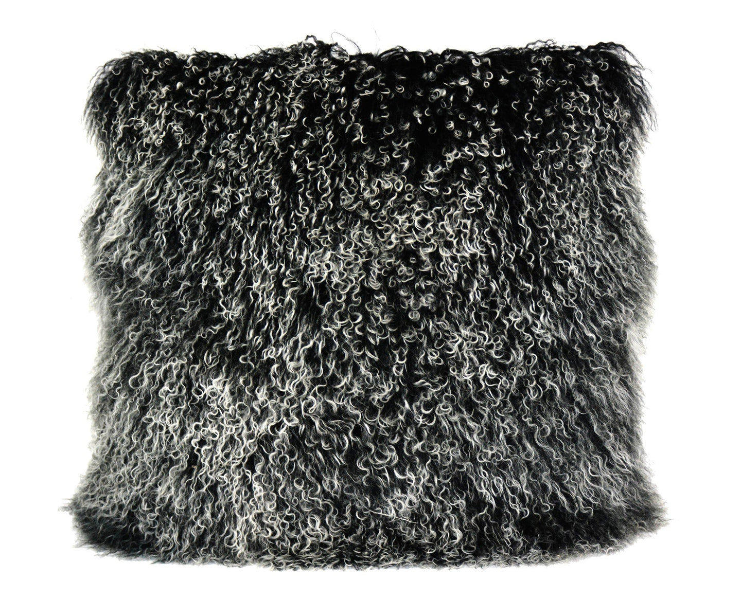 Lamb Fur Pillow Large Black Snow