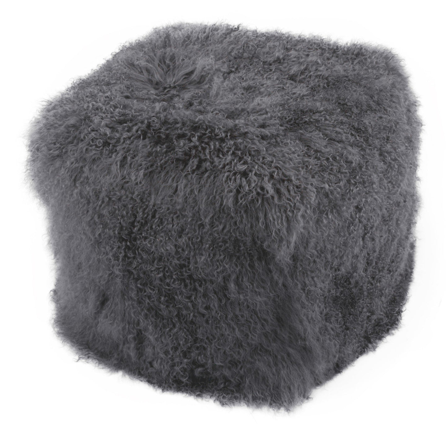 Lamb Fur Pouf Smoke