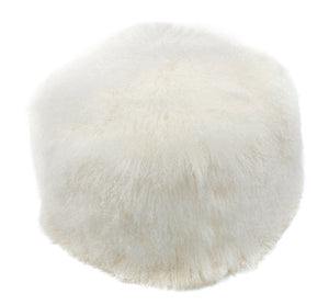 Lamb Fur Pouf Natural
