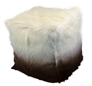 Goat Fur Pouf Cappuccino Ombre