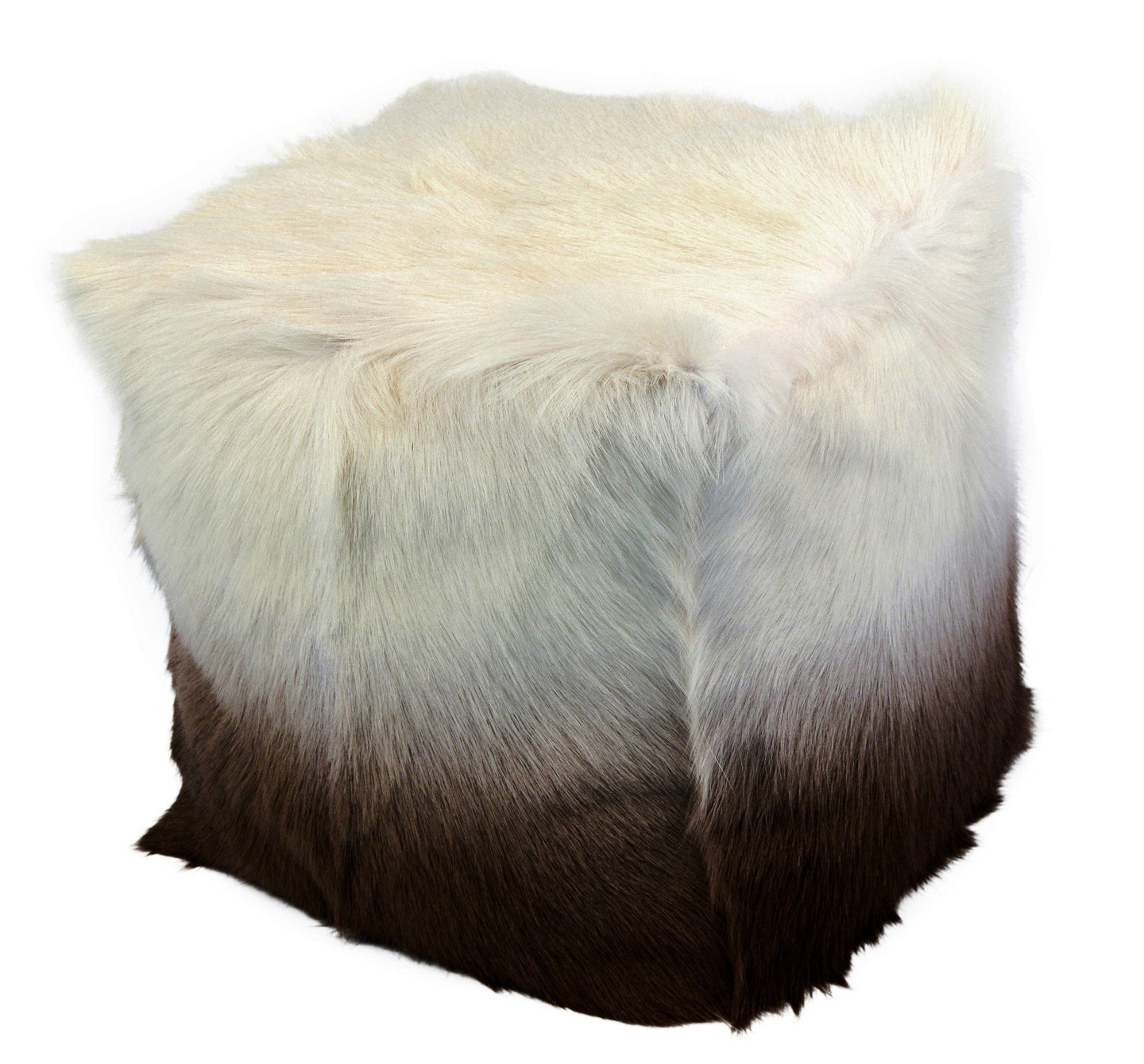 Goat Fur Pouf Cappuccino Ombre