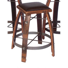 Wine Barrel Bar Stool Chocolate Leather 818C