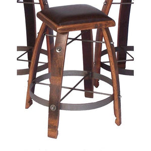 Wine Barrel Bar Stool Chocolate Leather 818C