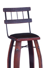 Wine Barrel Stool Chocolate W/ Back 169C