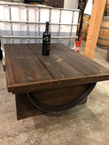 Wine Barrel Coffee Table Walnut