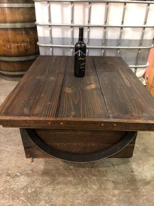 Wine Barrel Coffee Table Golden Oak