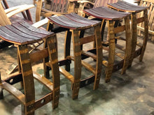 Wine Barrel Wood Top Stool