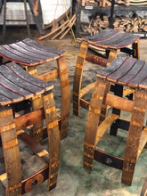 Wine Barrel Wood Top Stool
