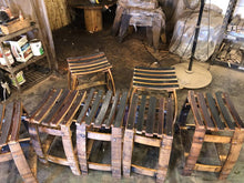 Wine Barrel Wood Top Stool