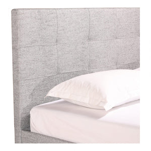 Eliza King Bed Light Grey Fabric