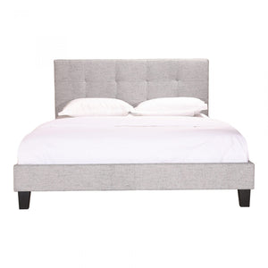 Eliza Queen Bed Light Grey Fabric