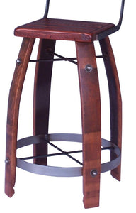 Wine Barrel Stool 30" W/ Back by 2 Day Designs 169W30