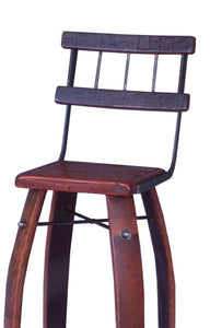 Wine Barrel Stool W/ Back 169W